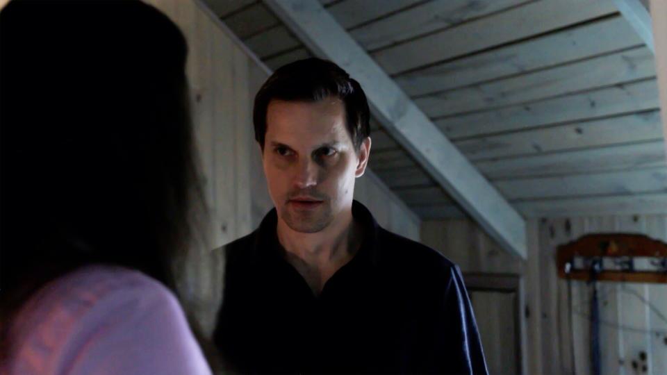 Good guy Jason Vail (as John), looking ominous in The Cabin