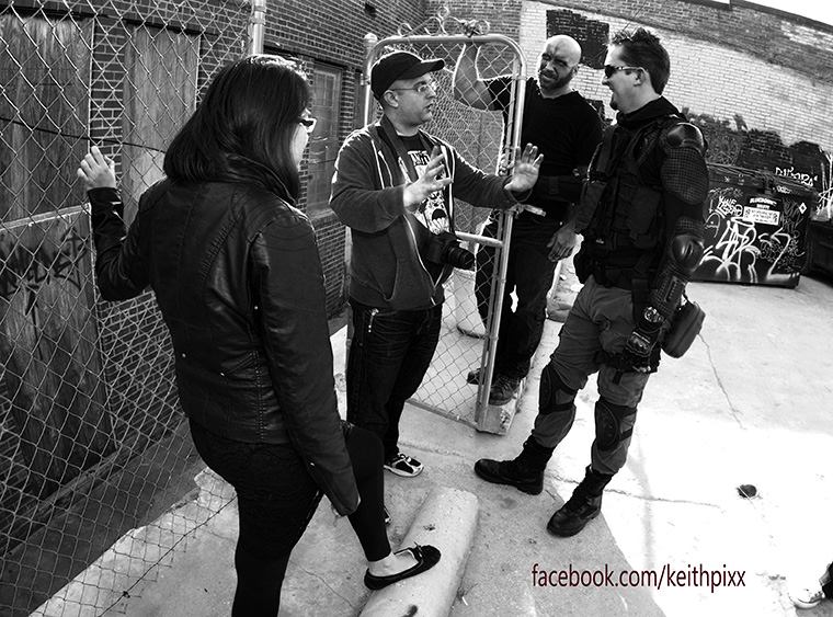 Deadfall-Ground Zero 015 - Writer, producer, and director Remy St. Paul on the set with Lien Mya Nguyen and Darek A. Sanchez